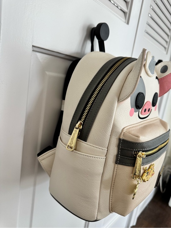 disney brand mini backpack Mickey Mouse and Minnie Mouse 10.5" Adult With Movable Characters a front zipped pocket Loungefly Disney Women Backpack Mickey